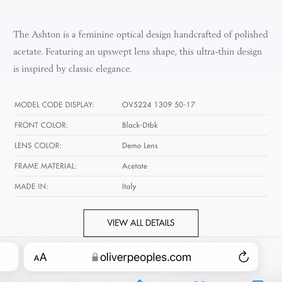 Oliver Peoples Eyeglasses Ashton Purple OV5224 1418 - Picture 7 of 7